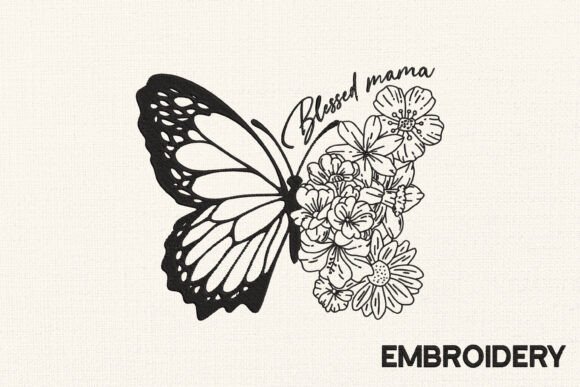 Blessed Mama Embroidery, Butterfly: A Touch of Meaningful Charm