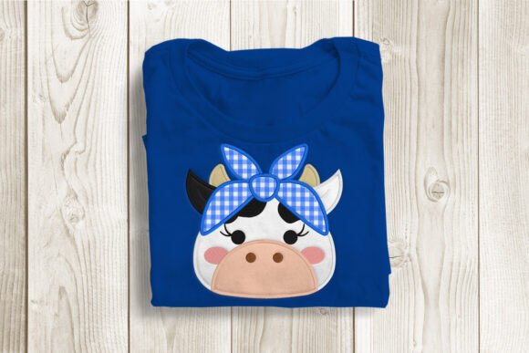 Cow with Bandanna Applique Embroidery: A Festive Addition to Seasonal Creations