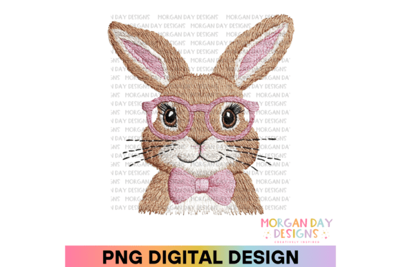 Faux Embroidery Easter Bunny Face PNG Review for Craft Fair Creations