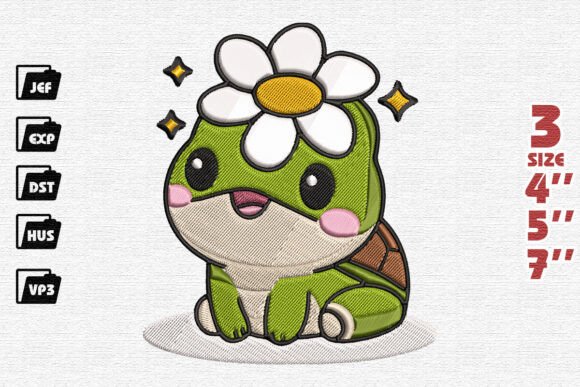 Kawaii Baby Turtle Embroidery Review for Personalized Gift Products