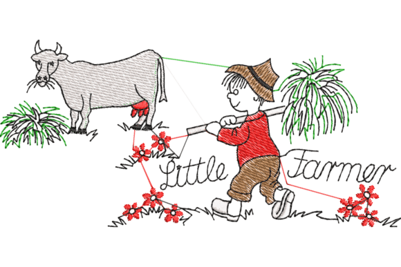 Little Farmer Embroidery Design Review for Apparel Projects