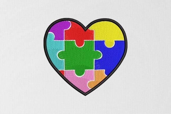 Love Autism Puzzle Embroidery Design Review for Boutique Sweatshirts