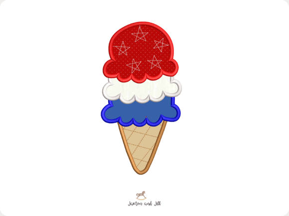 Patriotic Ice Cream Cone Embroidery: A Sweet Touch for Custom Gifts
