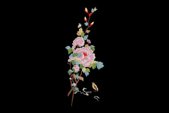 Peonies and Bird Embroidery Review for Boutique Apparel